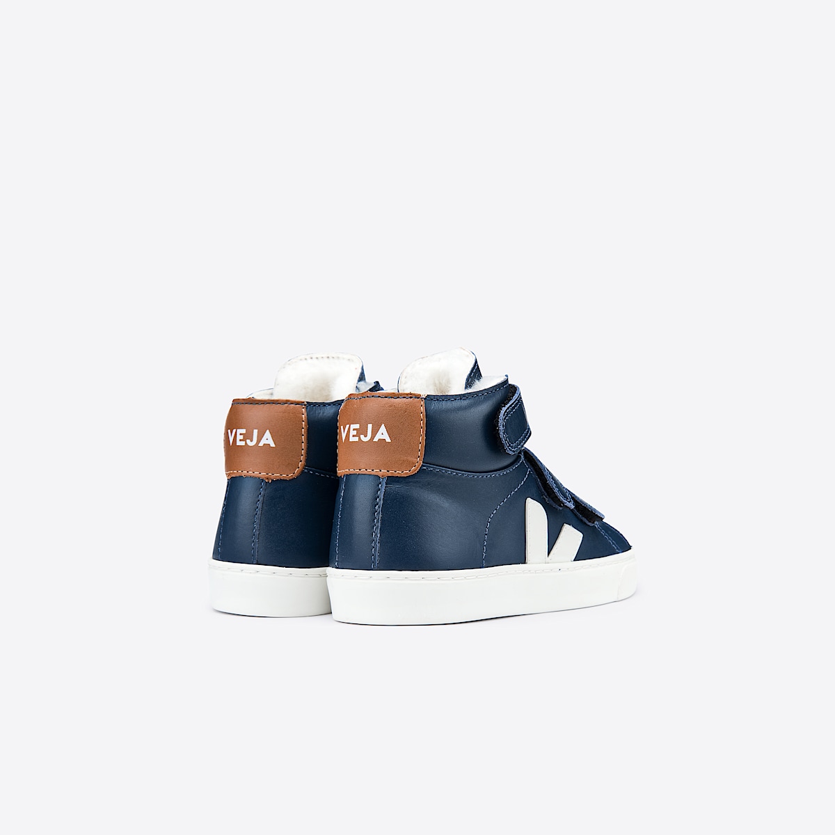 veja sneakers small-esplar-mid-fur fourré bleu MF0801493 Back view