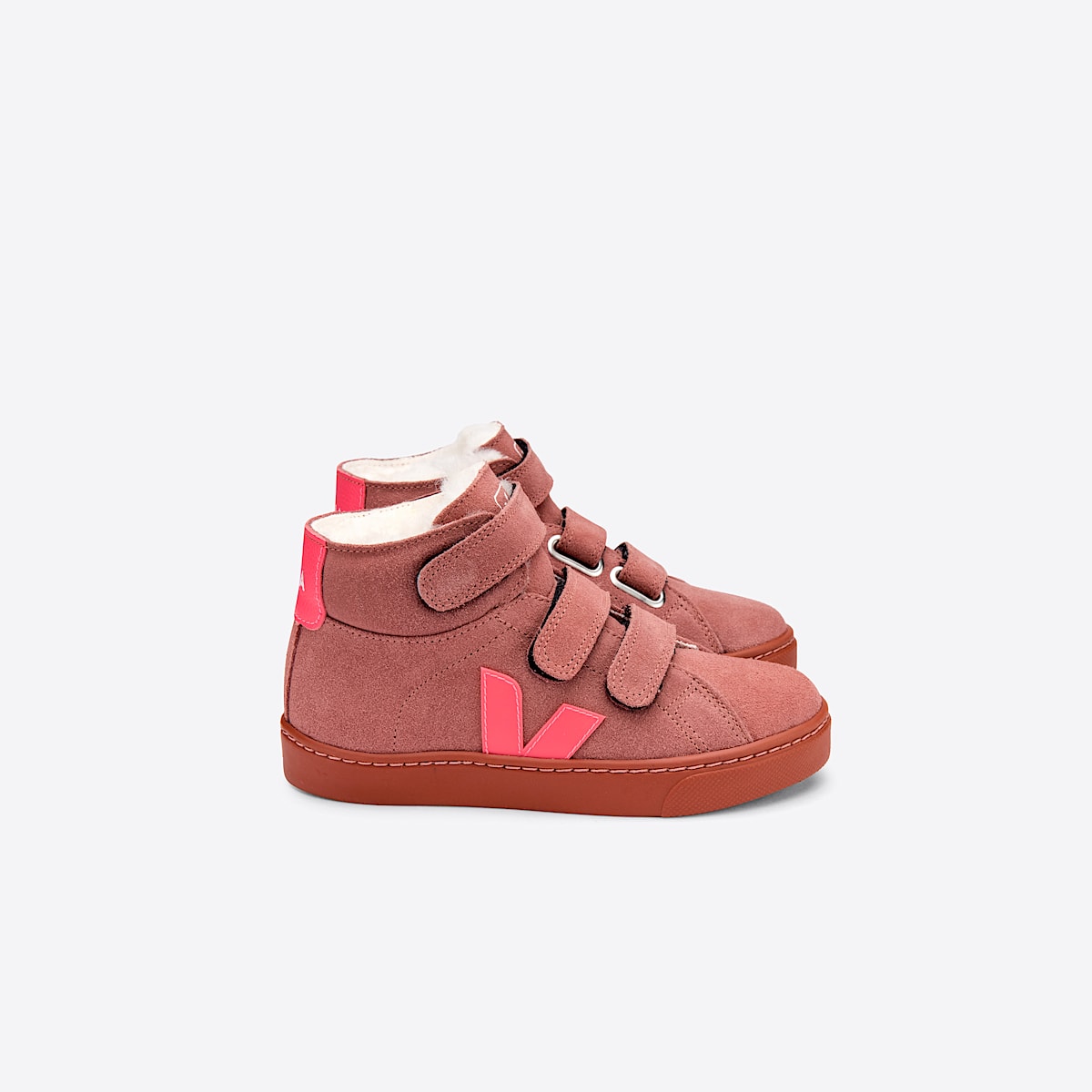 veja sneakers small-esplar-mid-fur forro rosa MF0902407 Lateral view