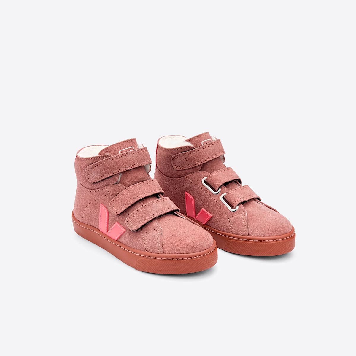 veja sneakers small-esplar-mid-fur forro rosa MF0902407 Top view