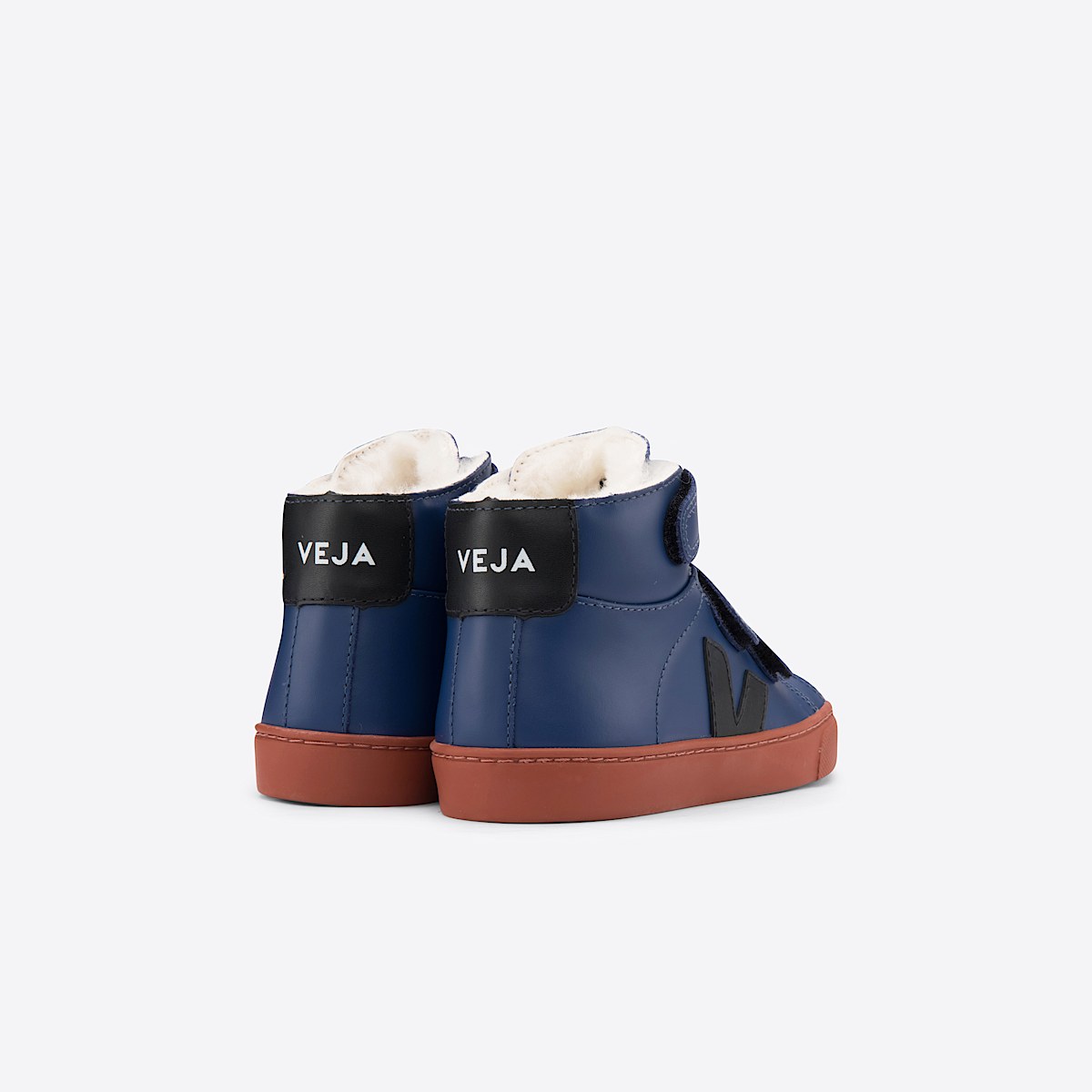 veja sneakers small-esplar-mid-fur fourré bleu MF0802003 Back view