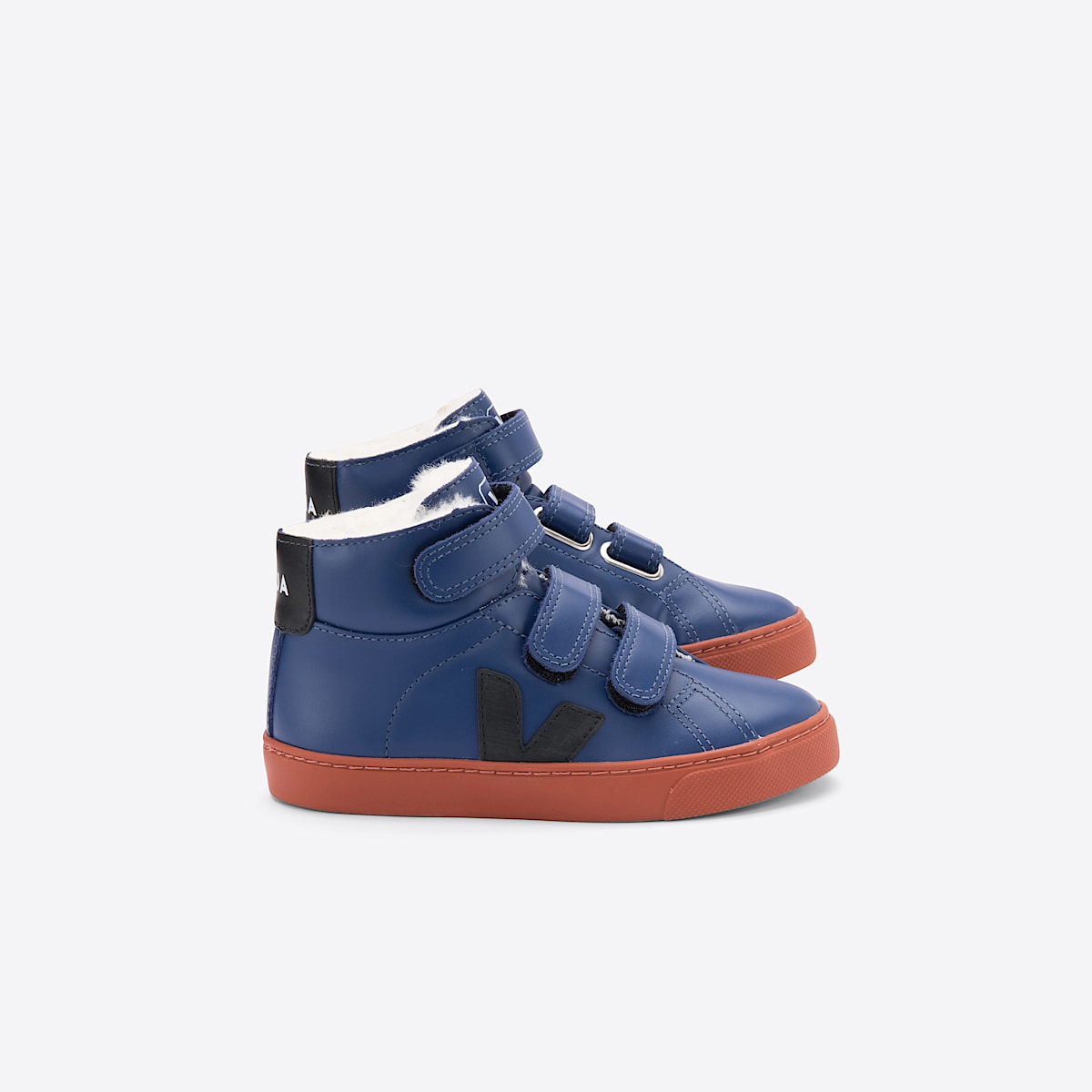 veja sneakers small-esplar-mid-fur fourré bleu MF0802003 Lateral view