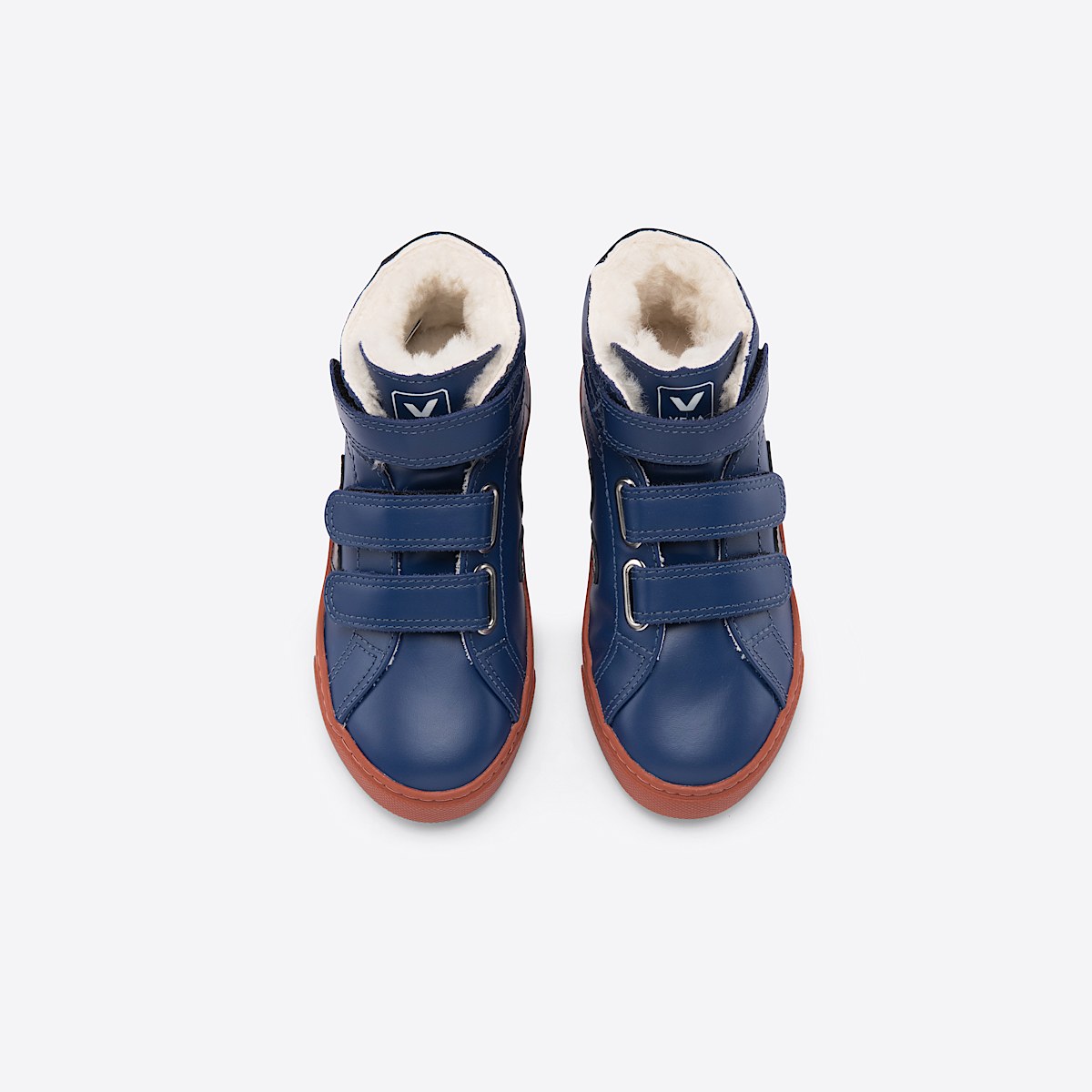 veja sneakers small-esplar-mid-fur fourré bleu MF0802003 Top view