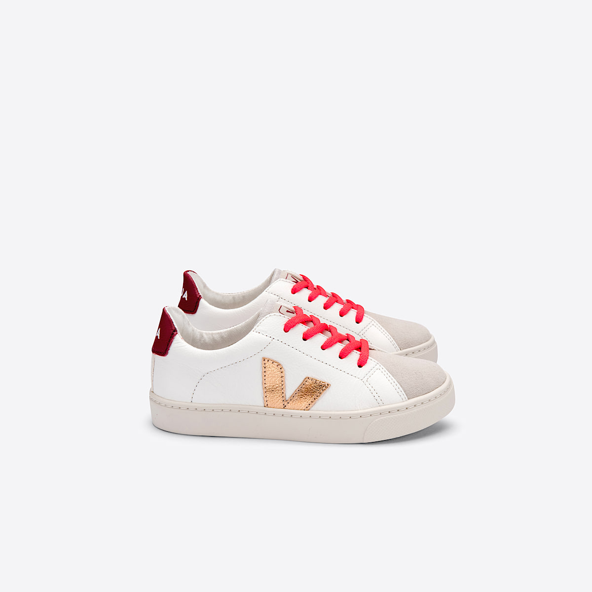 veja sneakers small-esplar-laces-rs cuero blanco SL0512384 Lateral view