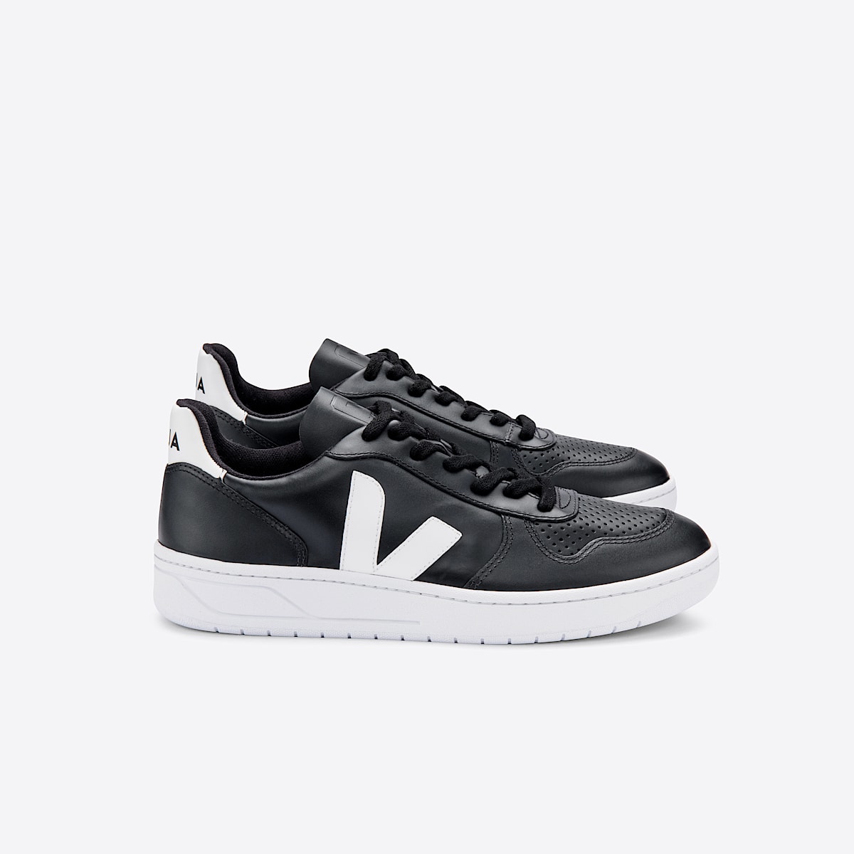 veja sneakers v-10 couro preto VX0202268 Lateral view