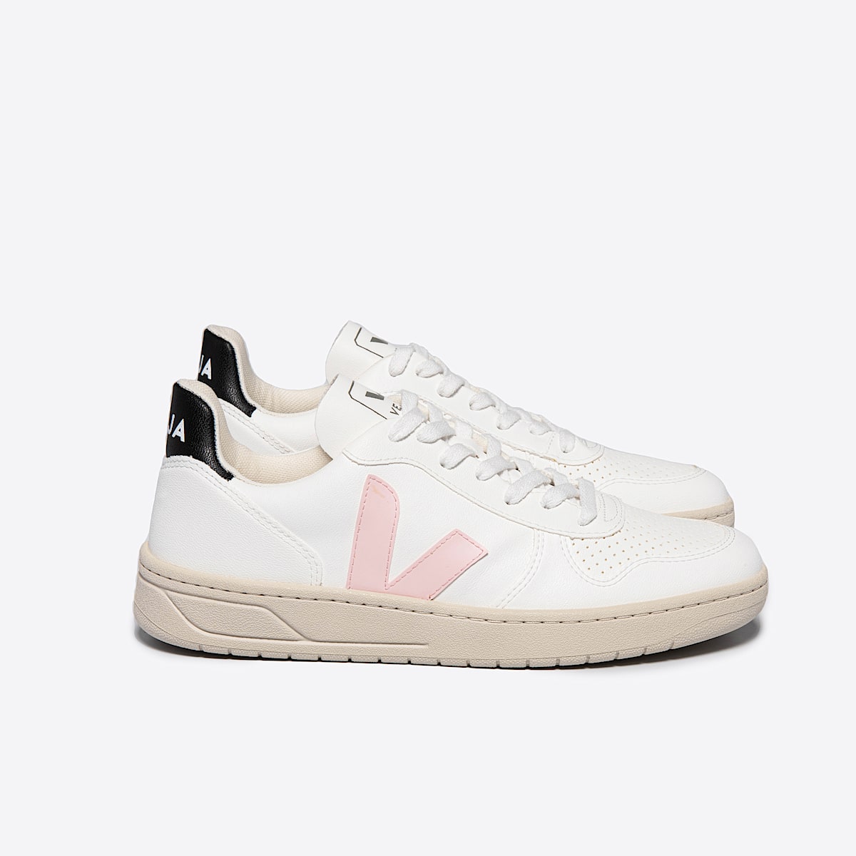 veja sneakers v-10 couro branco VX0702558 Lateral view