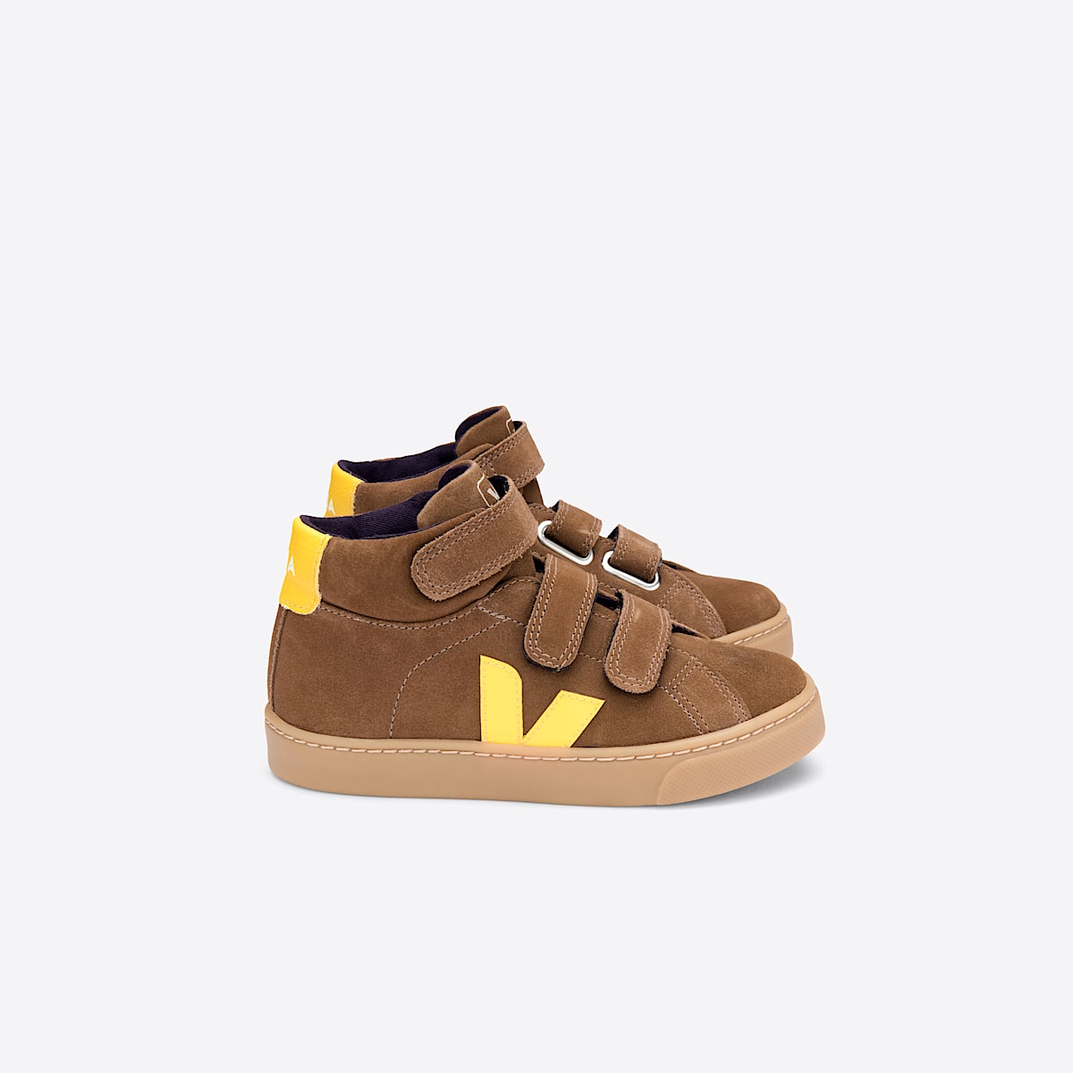 veja sneakers small-esplar-mid suede brown MV0302376 Lateral view