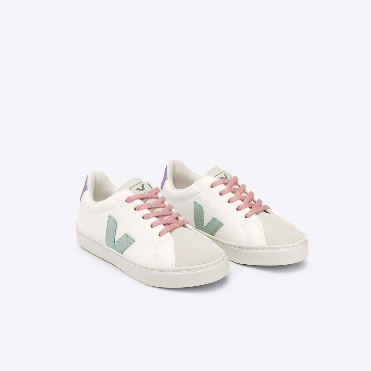 veja baskets small-esplar-laces cuir blanc RS0502862 Top view