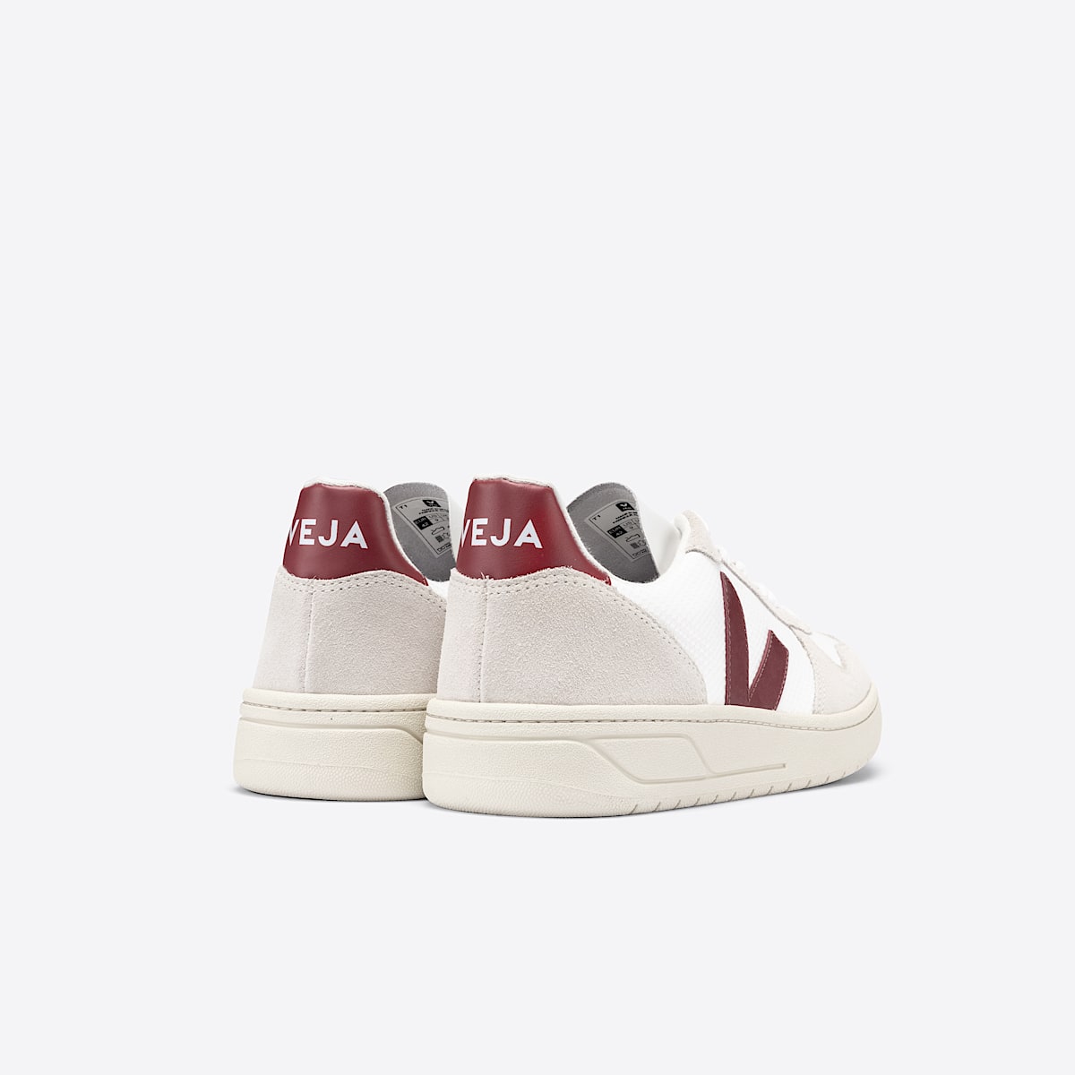 veja baskets v-10 coton-biologique blanc VX0101314 Back view