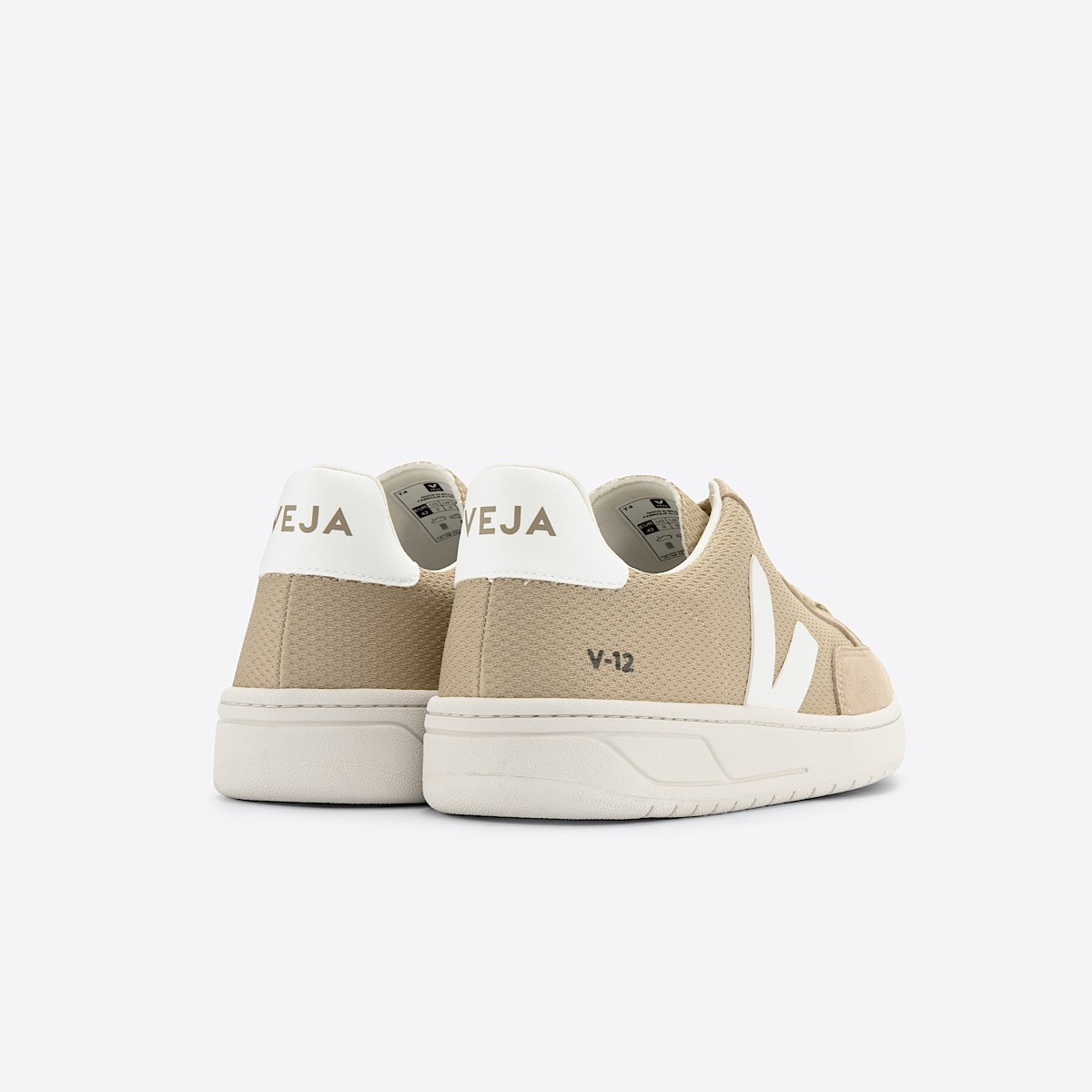 veja baskets v-12 recyclé beige XD0102910 Back view