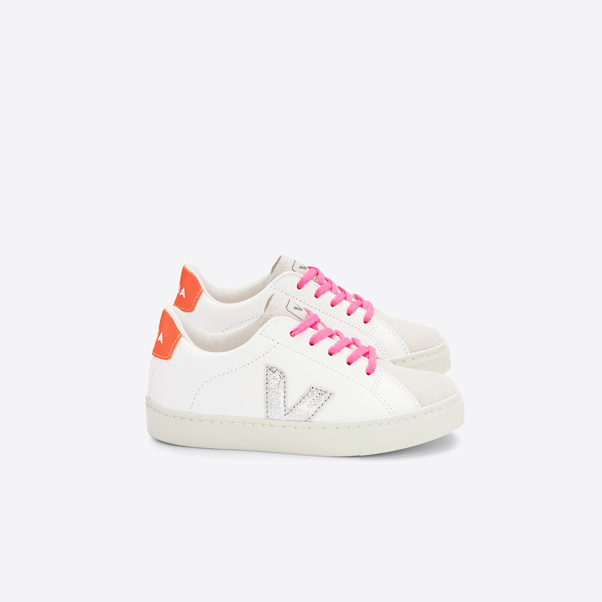 veja sneakers small-esplar-laces cuero blanco RS0512669 Lateral view