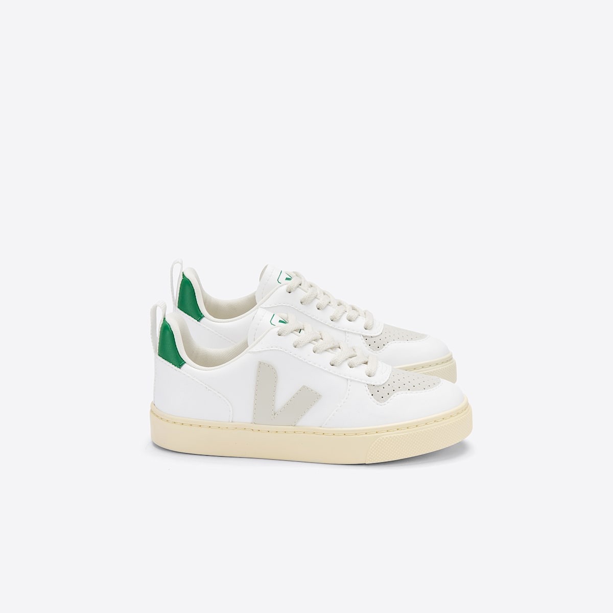 veja baskets small-v-10-laces vegan blanc CX0703045 Lateral view