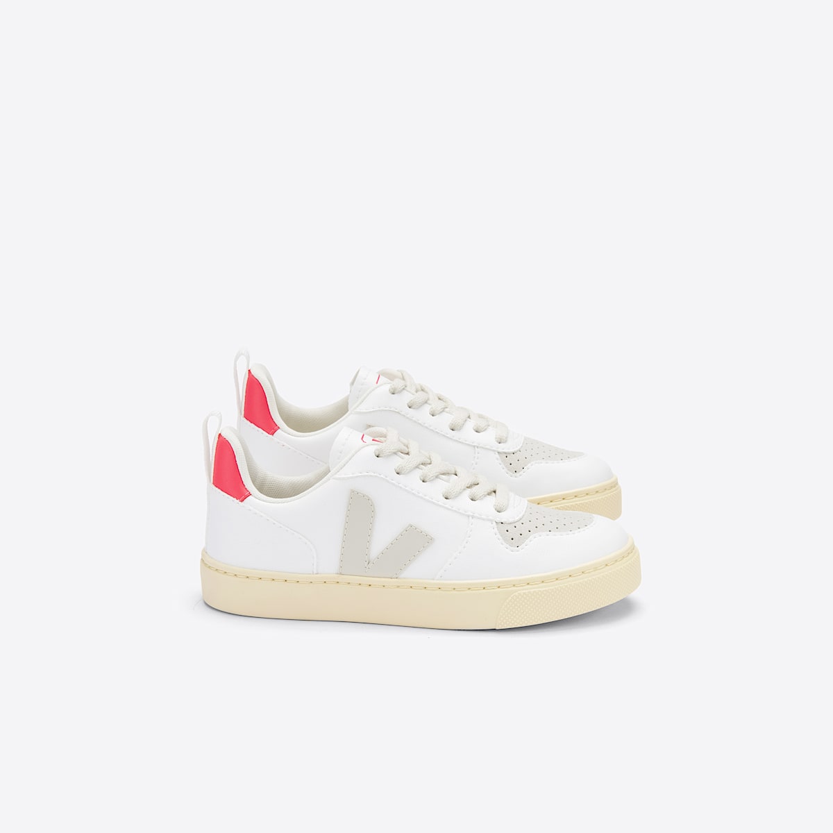 veja baskets small-v-10-laces vegan blanc CX0703057 Lateral view