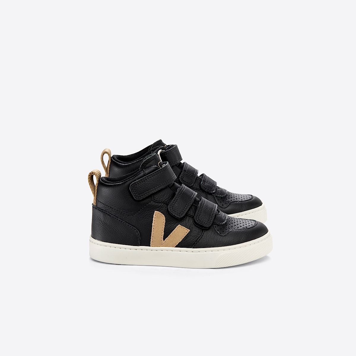 veja baskets small-v-10-mid cuir noir DV0503049 Lateral view