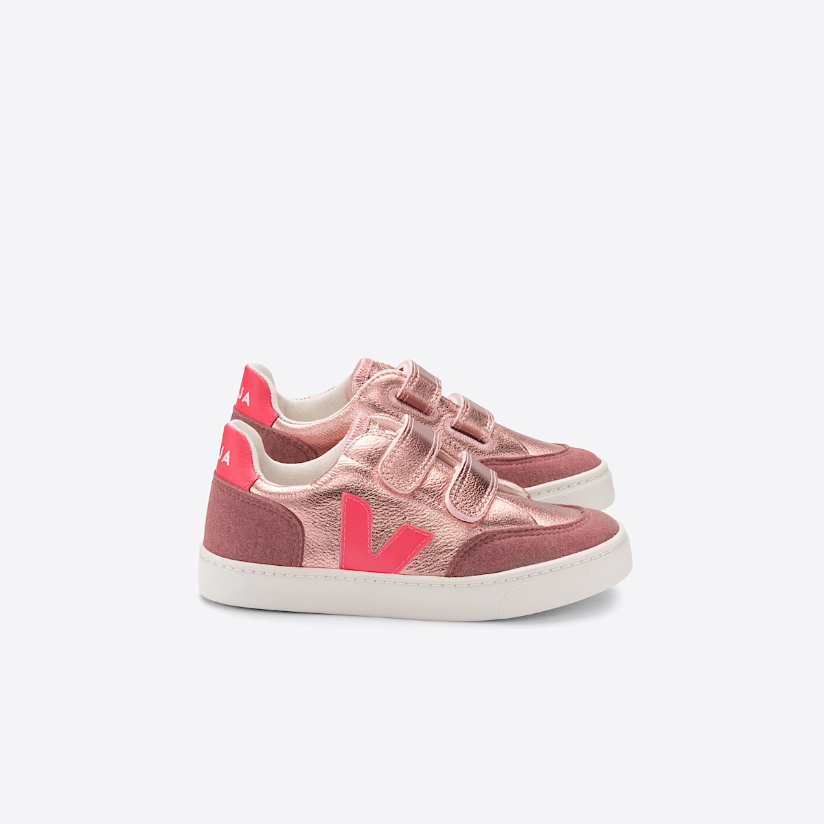 veja sneakers small-v-12 leather pink XV0501959 Lateral view