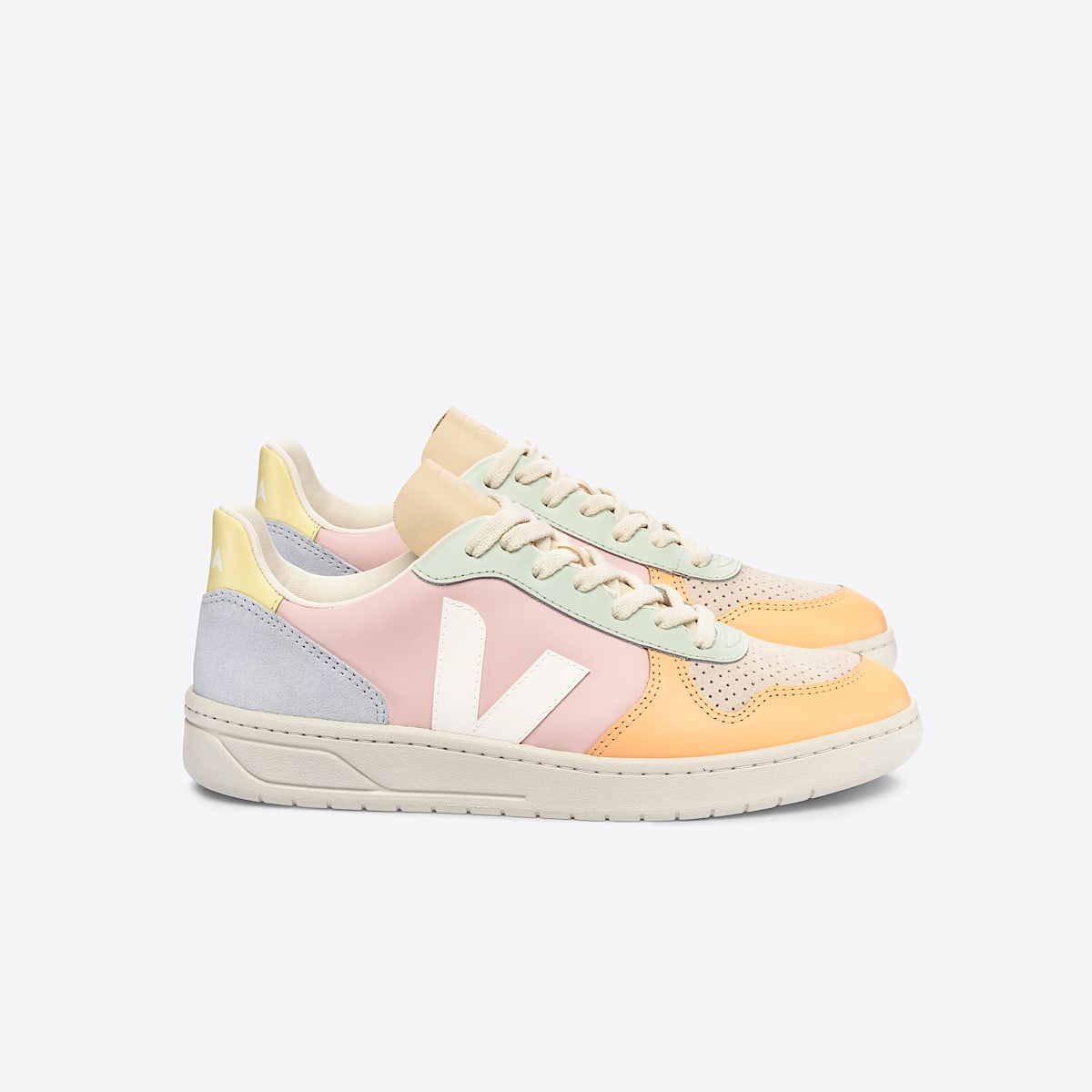 veja zapatillas v-10 cuero multicolor VX0203199 Lateral view