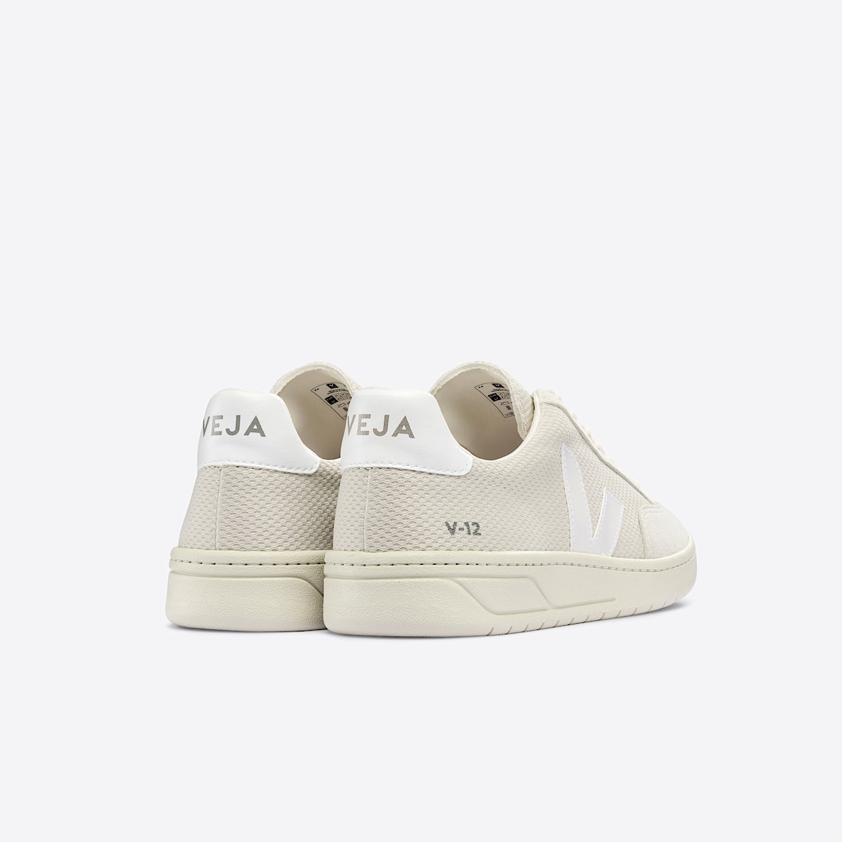 veja baskets v-12 recyclé beige XD1803106 Back view