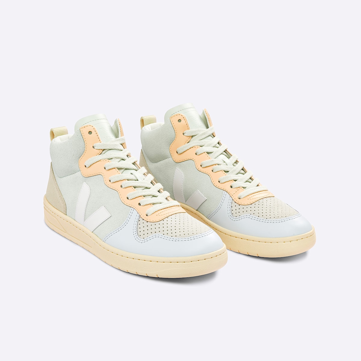 veja sneakers v-15 semsket-skinn grønn VQ0303130 Top view