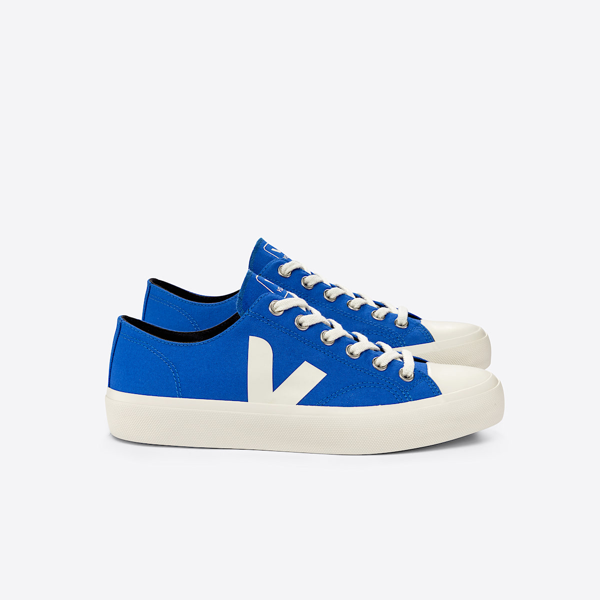 veja sneakers wata-ii-low organic-cotton blue PL0103166 Lateral view