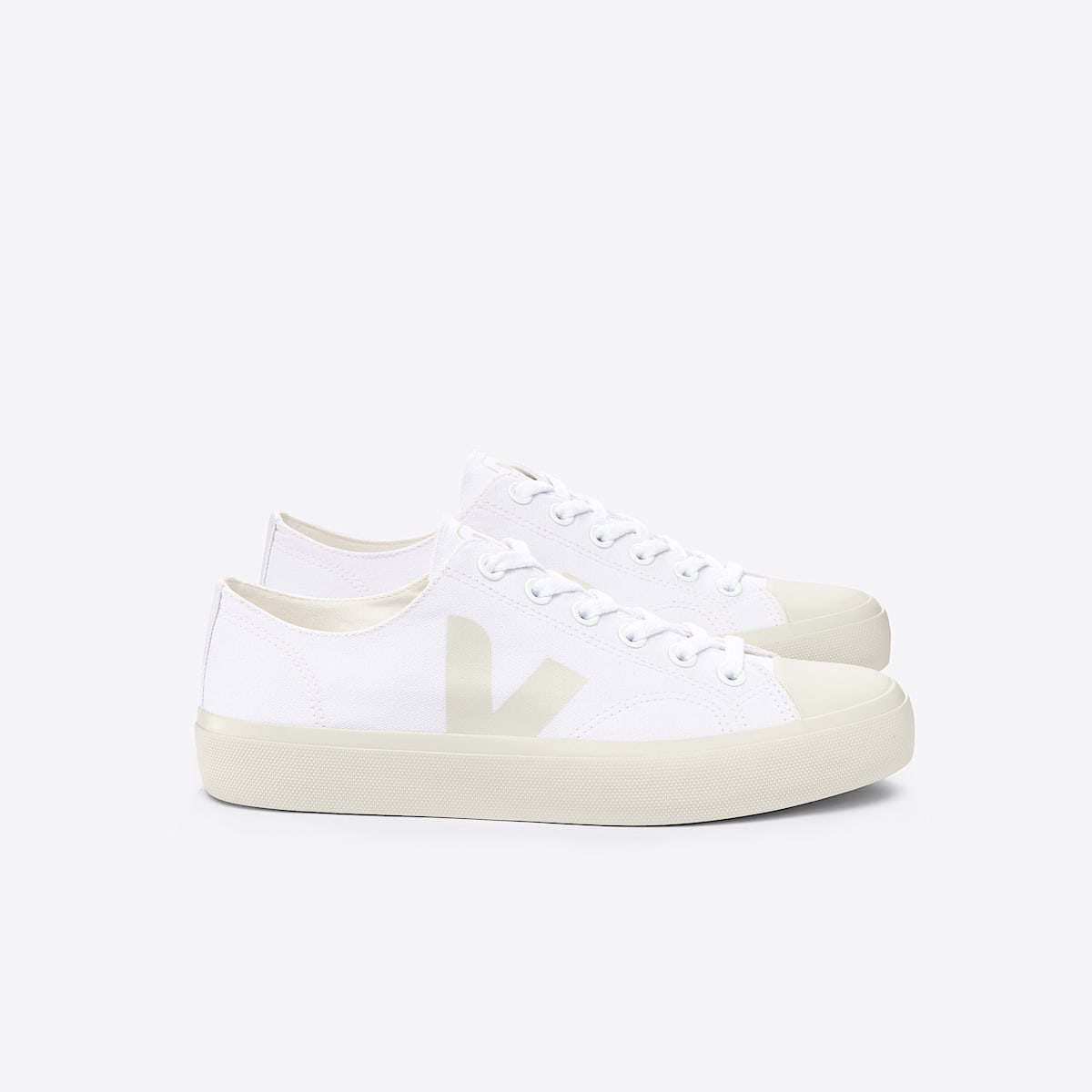 veja baskets wata-ii-low coton-biologique blanc PL0101401 Lateral view