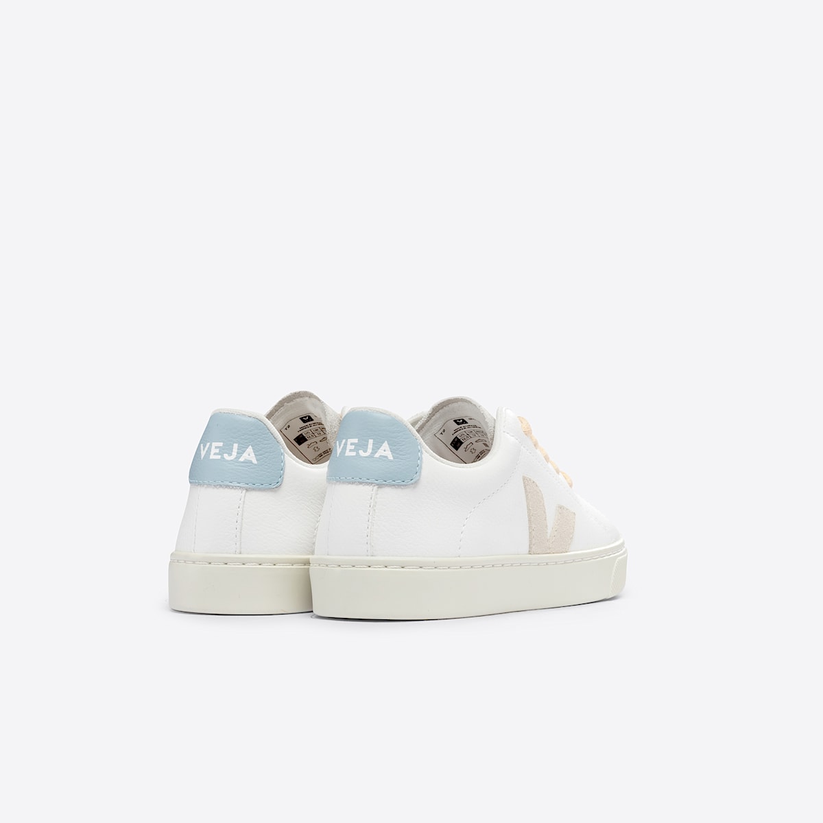 veja baskets small-esplar-laces cuir blanc RS0502994 Back view