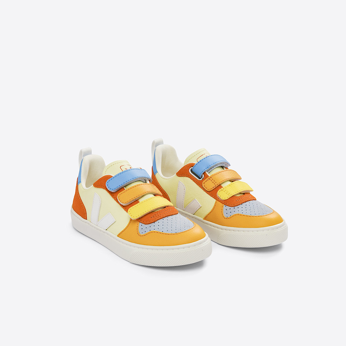 veja sapatilhas small-v-10 couro multicolor CV0503271 Top view