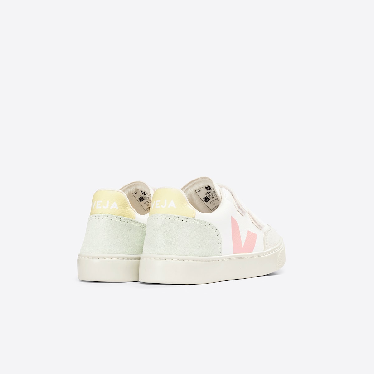 veja baskets small-v-12 cuir blanc XV0503219 Back view