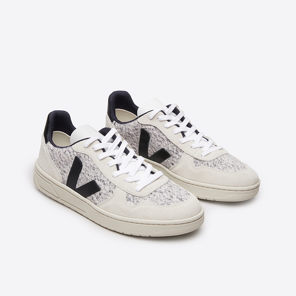 veja baskets v-10 flannelle blanc VX0401439 Top view