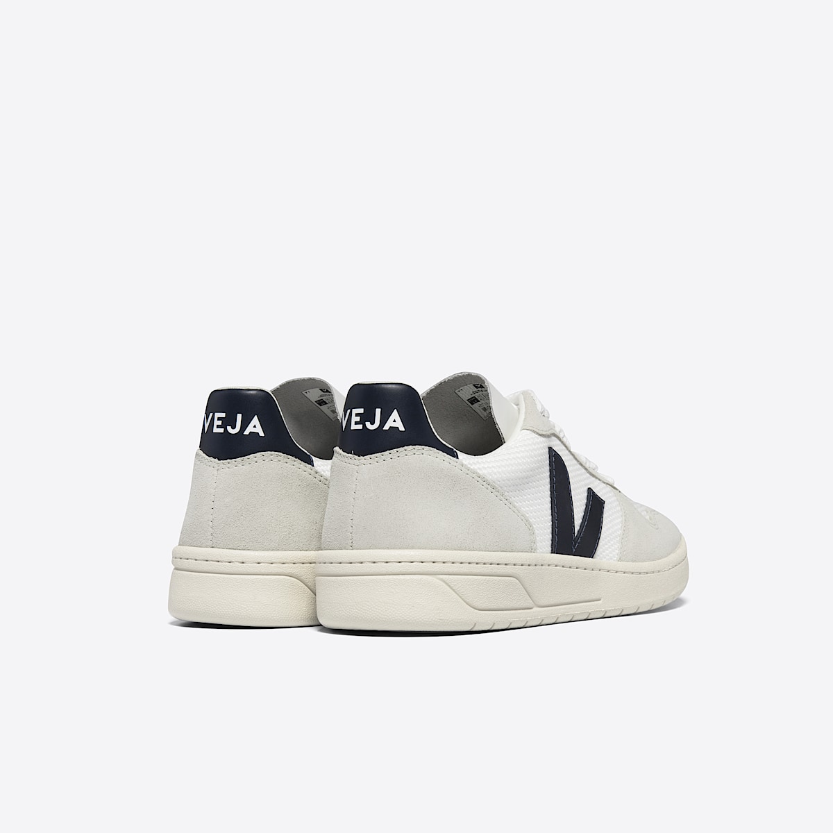 veja sneakers v-10 ekologisk-bomull vit VX0101380 Back view