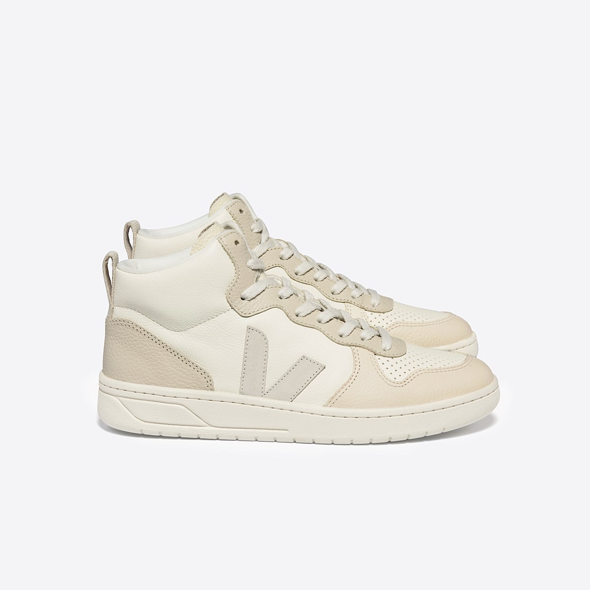 veja baskets v-15 cuir beige VQ0503451 Lateral view