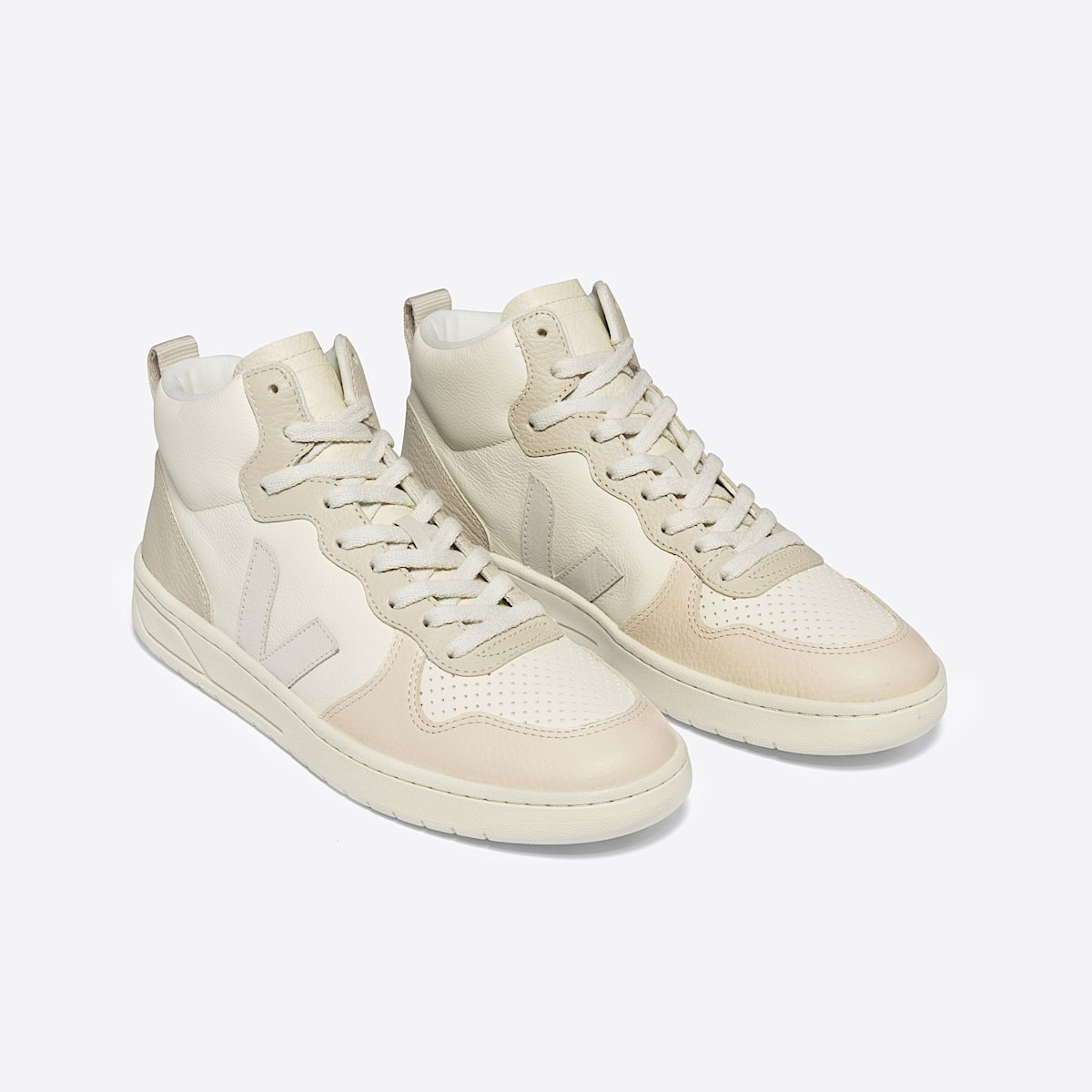 veja sneaker v-15 leder beige VQ0503451 Top view