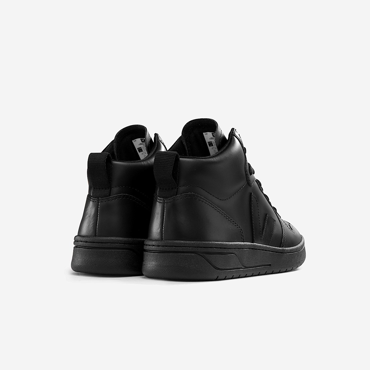veja baskets v-15 cuir noir VQ0203305 Back view