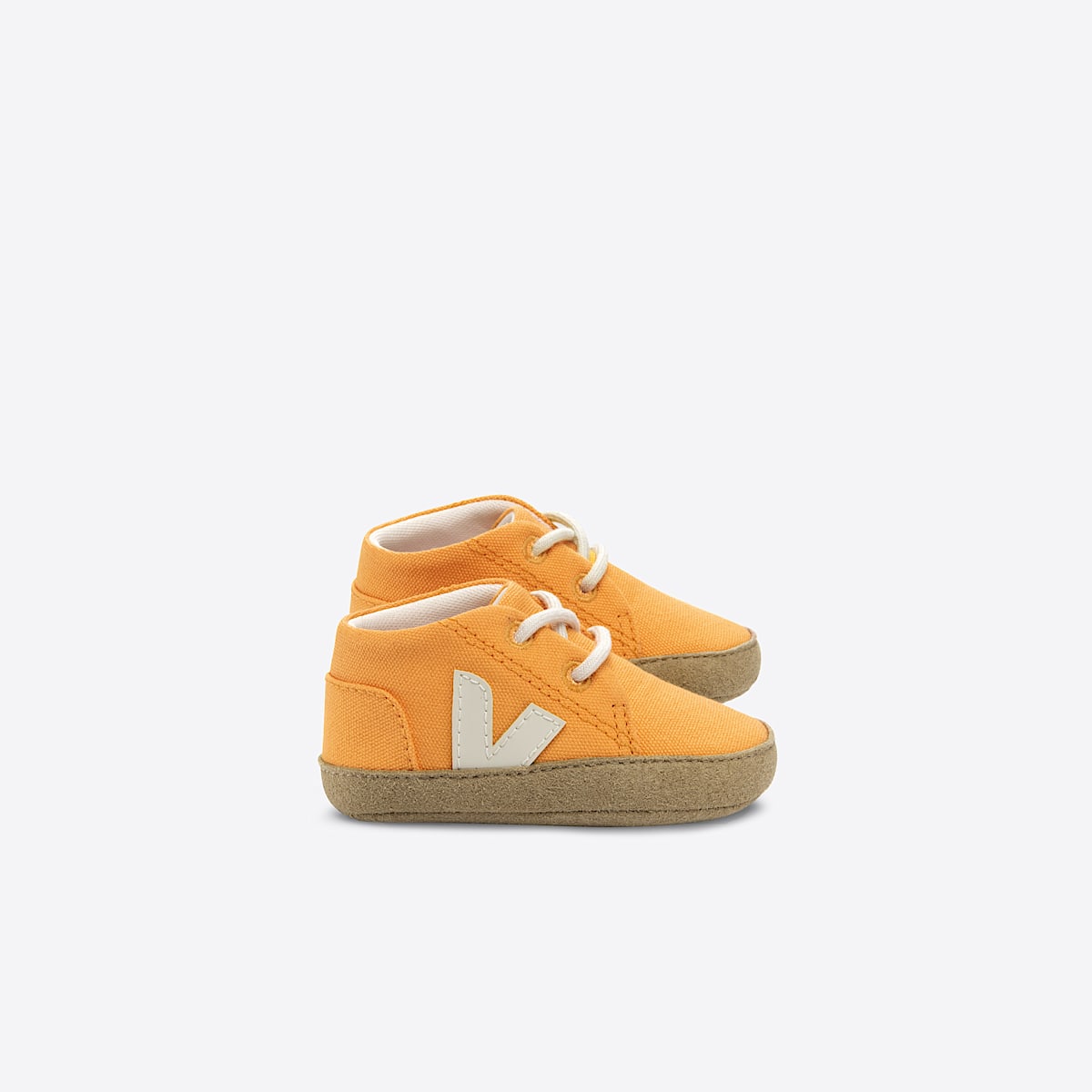 veja baskets baby coton-biologique beige BB0103443 Lateral view