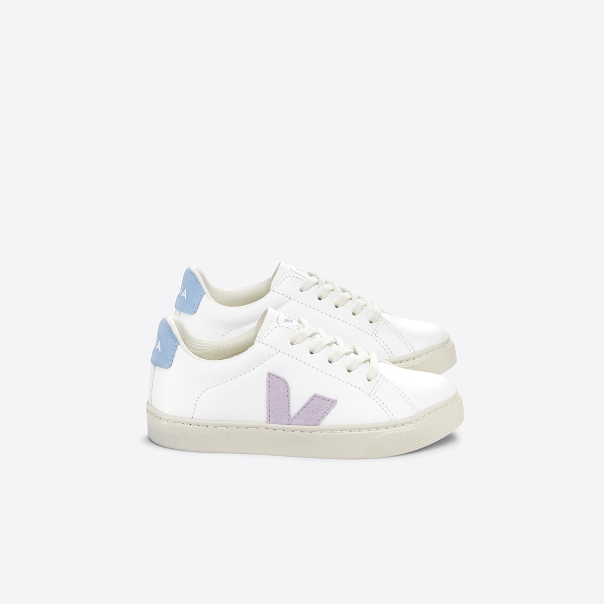 veja sneakers small-esplar-laces pelle bianco RS0503406 Lateral view