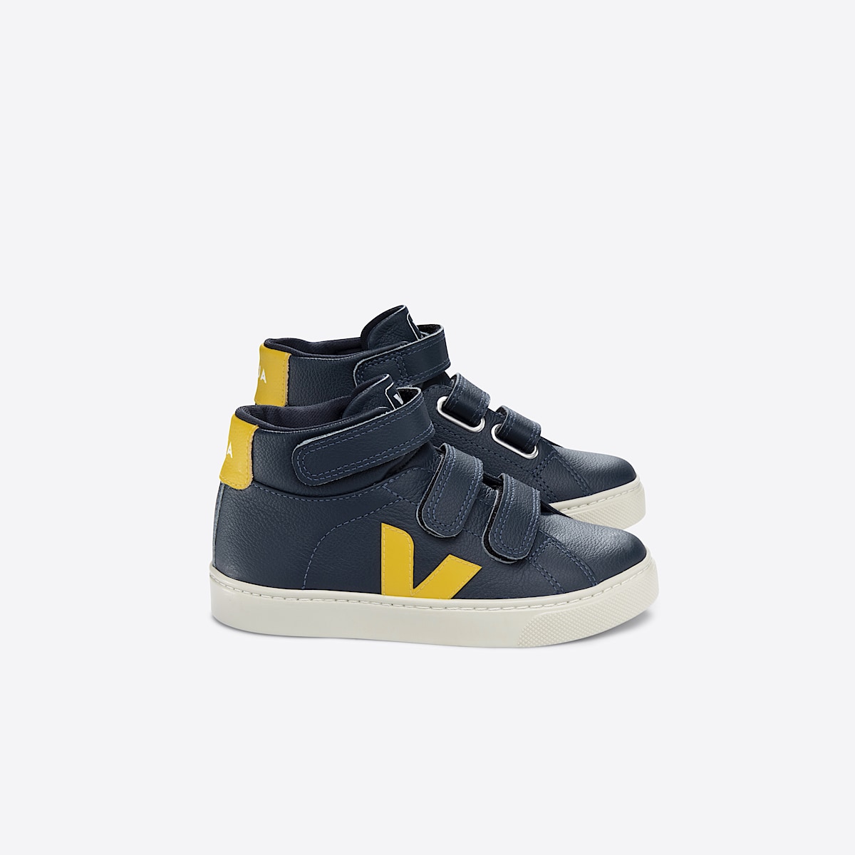 veja sneakers small-esplar-mid leather blue MV0503444 Lateral view