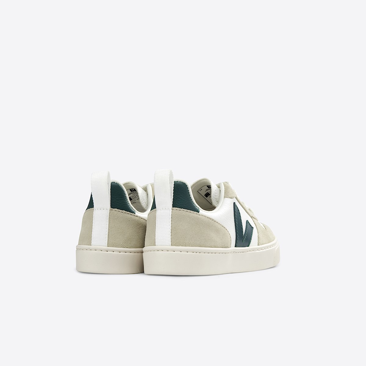 veja baskets small-v-10-laces cuir blanc CX0703424 Back view