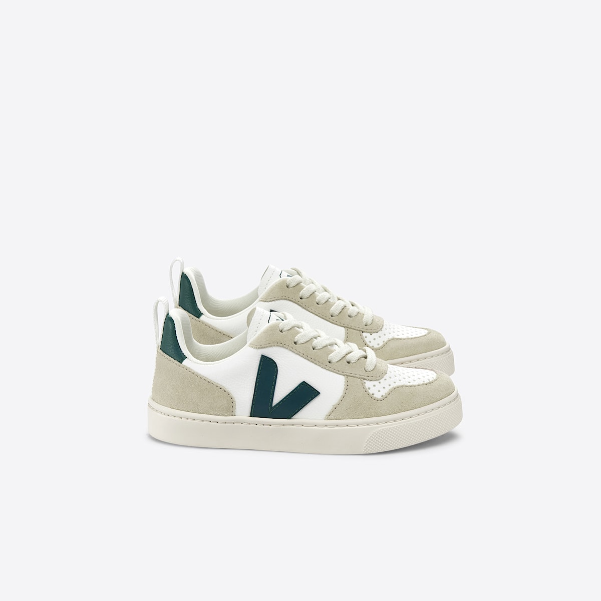 veja baskets small-v-10-laces cuir blanc CX0703424 Lateral view