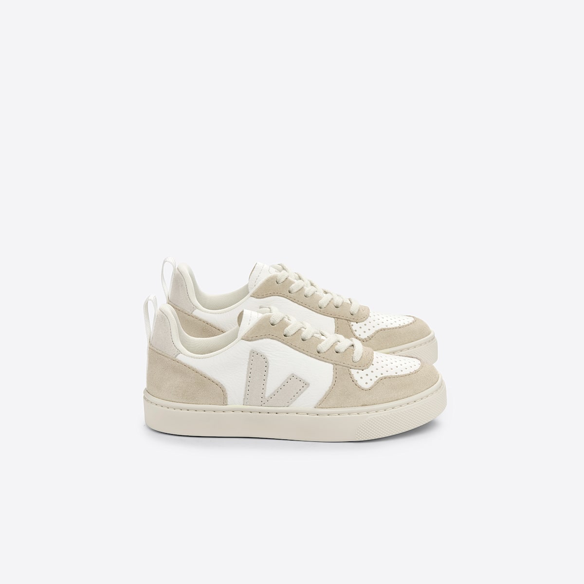 veja sapatilhas small-v-10-laces couro branco CX0703426 Lateral view