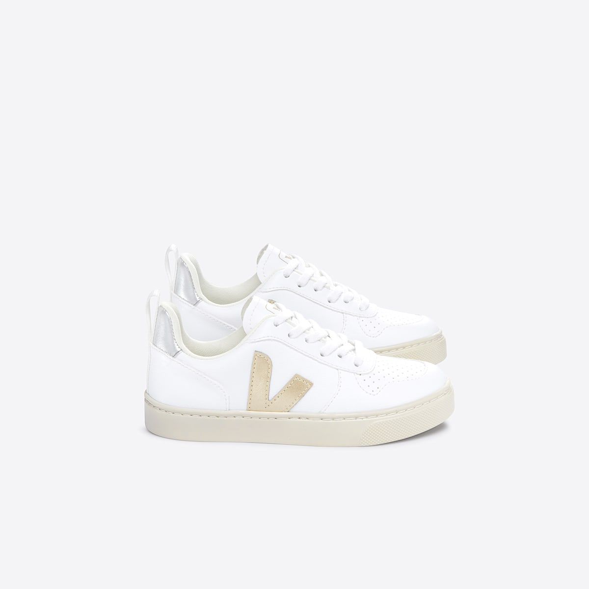 veja baskets small-v-10-laces vegan blanc CX0703423 Lateral view