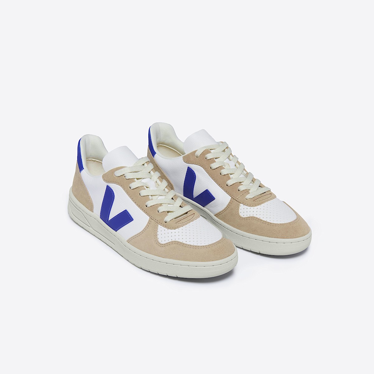 veja v-10 couro branco VX0503477B460