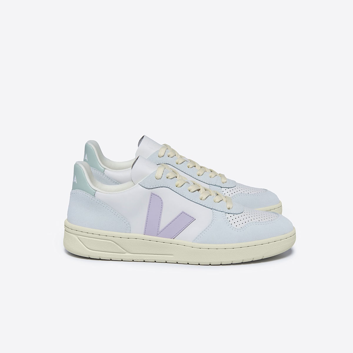 veja baskets v-10 cuir beige VX0203475 Lateral view