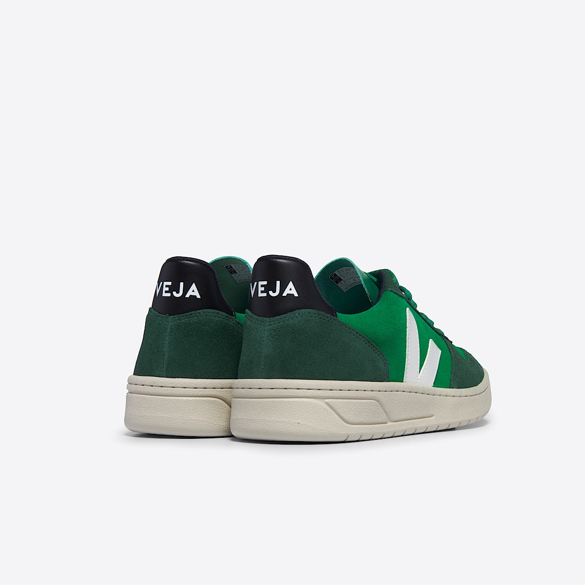 veja baskets v-10 suède vert VX0303671 Back view