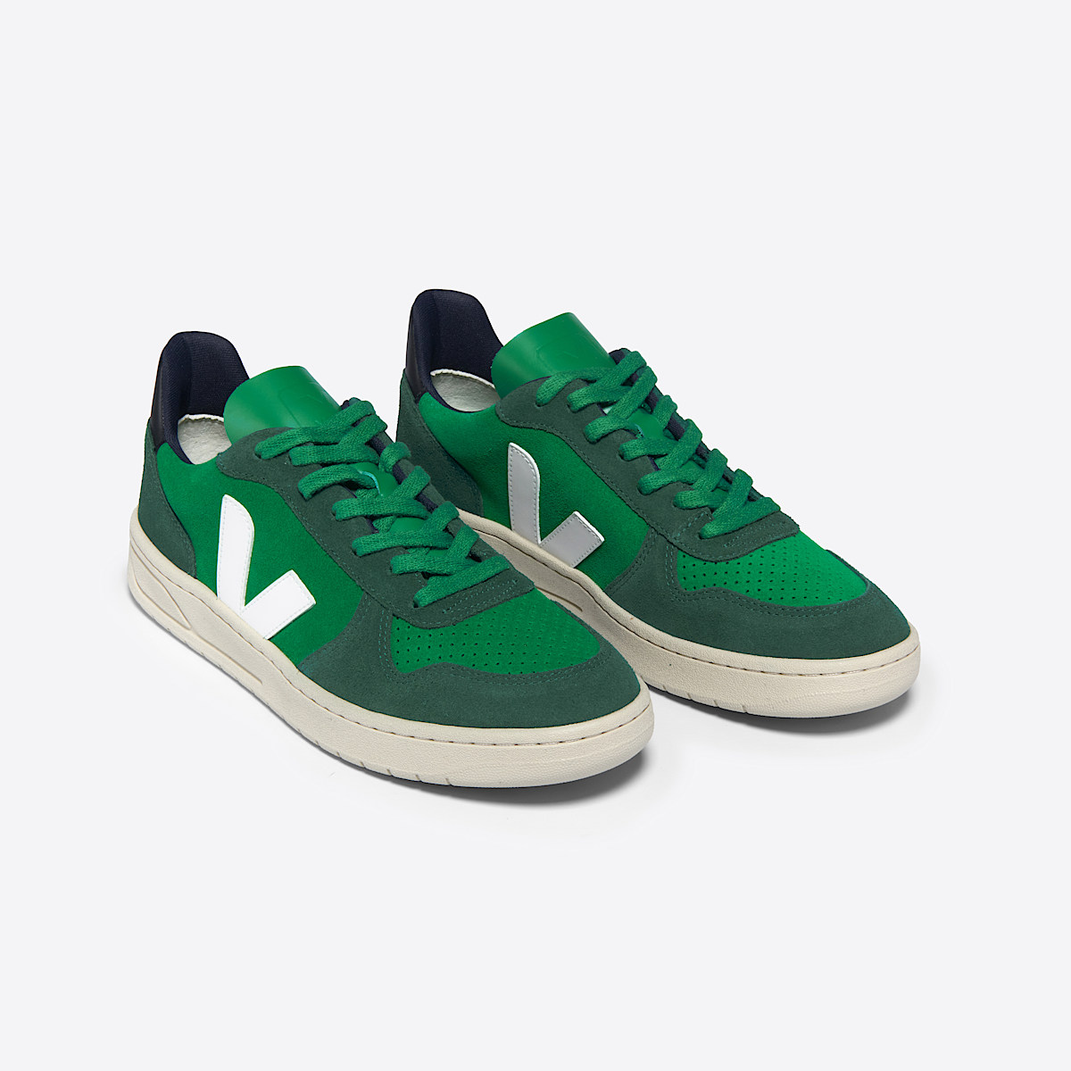 veja sneakers v-10 pelle-scamosciata verde VX0303671 Top view