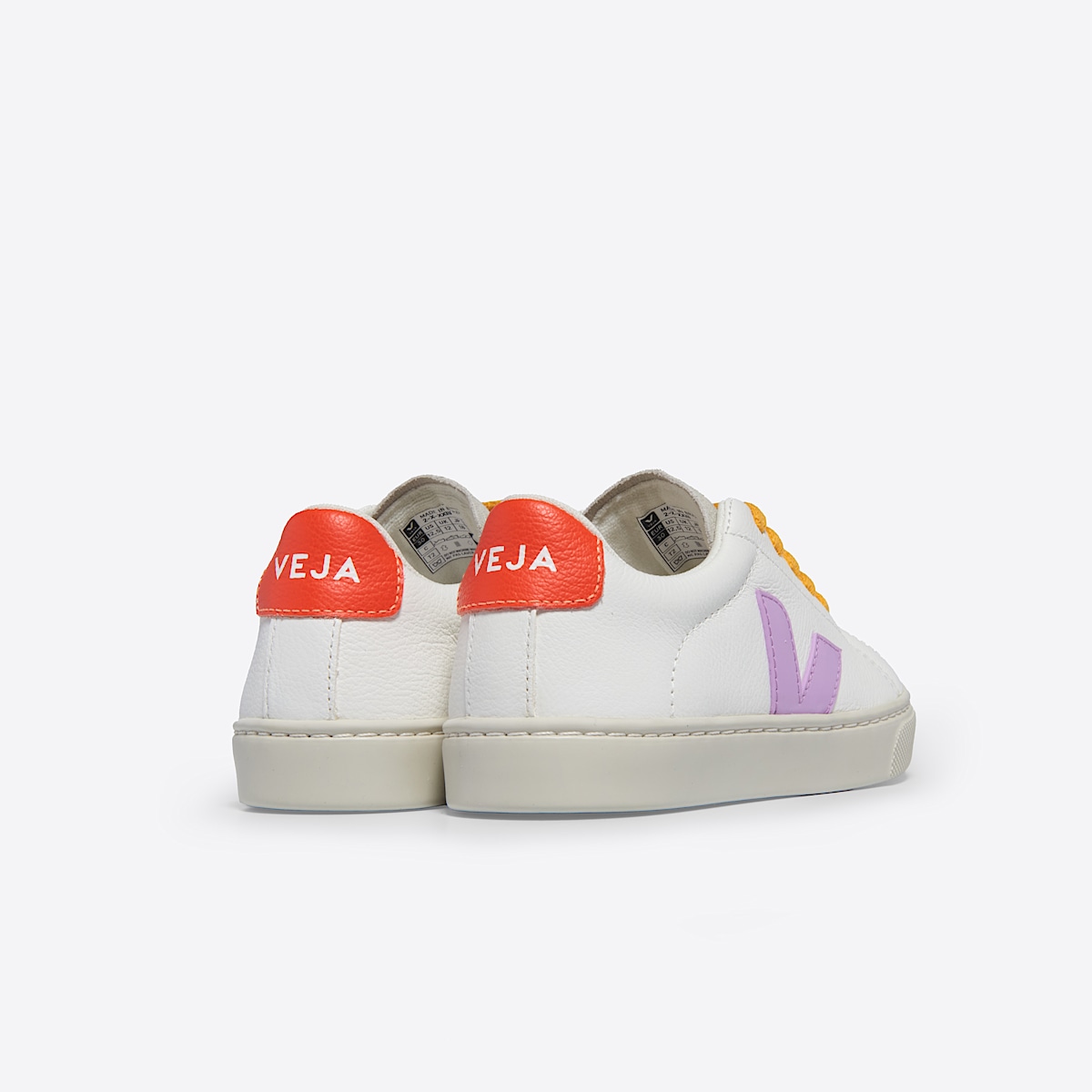 veja baskets small-esplar-laces cuir blanc RS0503788 Back view