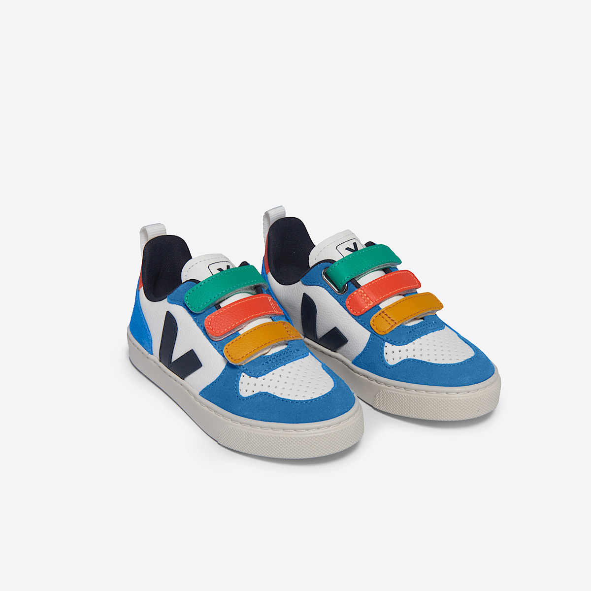 veja baskets small-v-10 cuir multicolore CV0503802 Top view