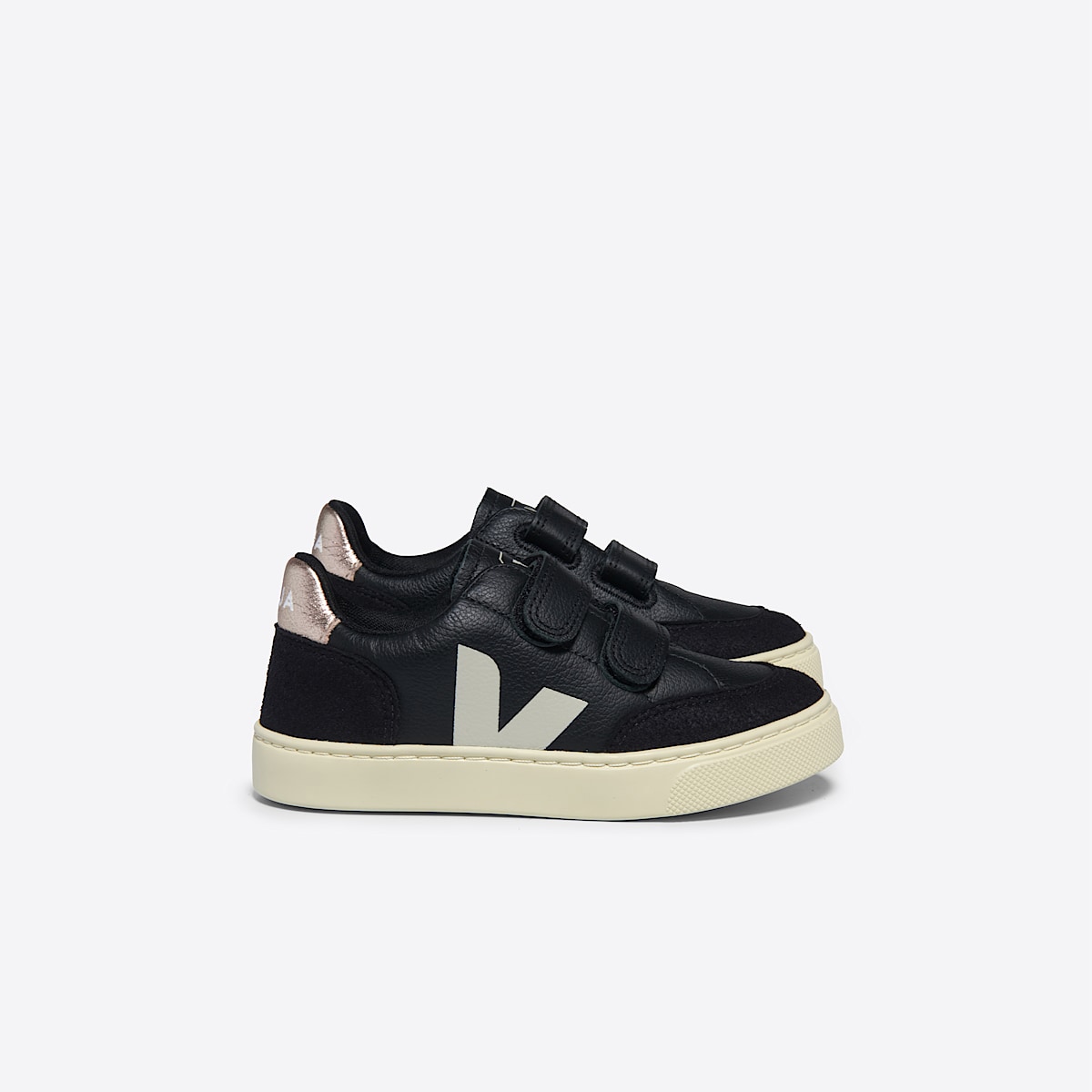 veja baskets small-v-12 cuir noir XV0503795 Lateral view