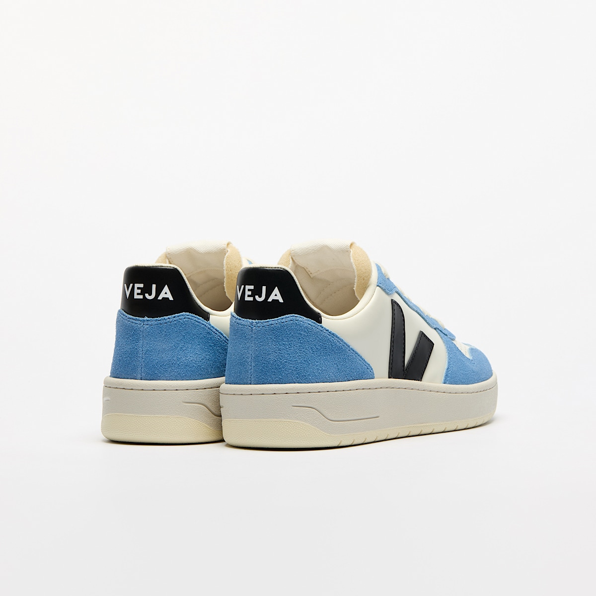 veja baskets v-10-prime cuir bleu VI0220503 Back view