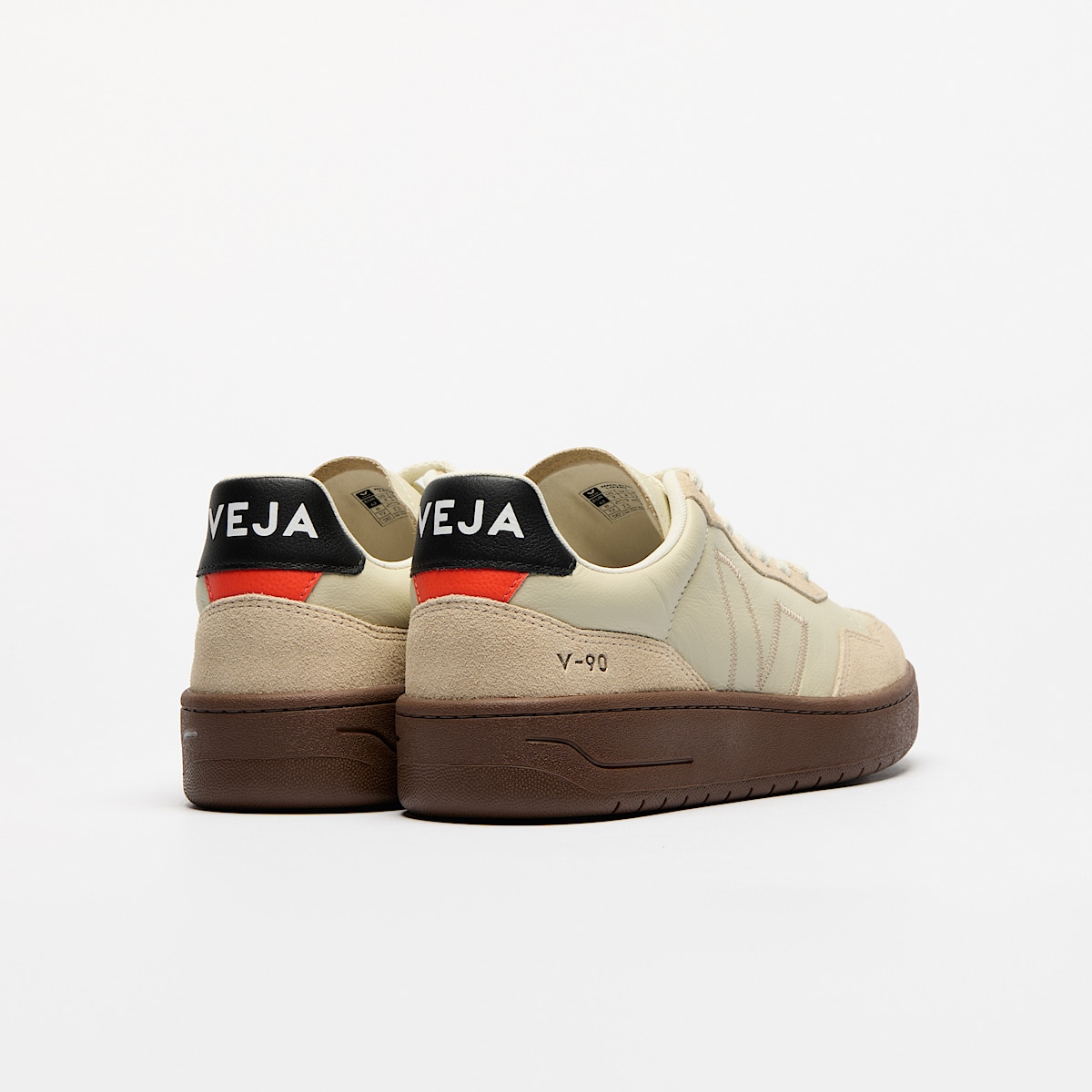 veja baskets v-90-zz cuir-biologique beige VZ2020751 Back view