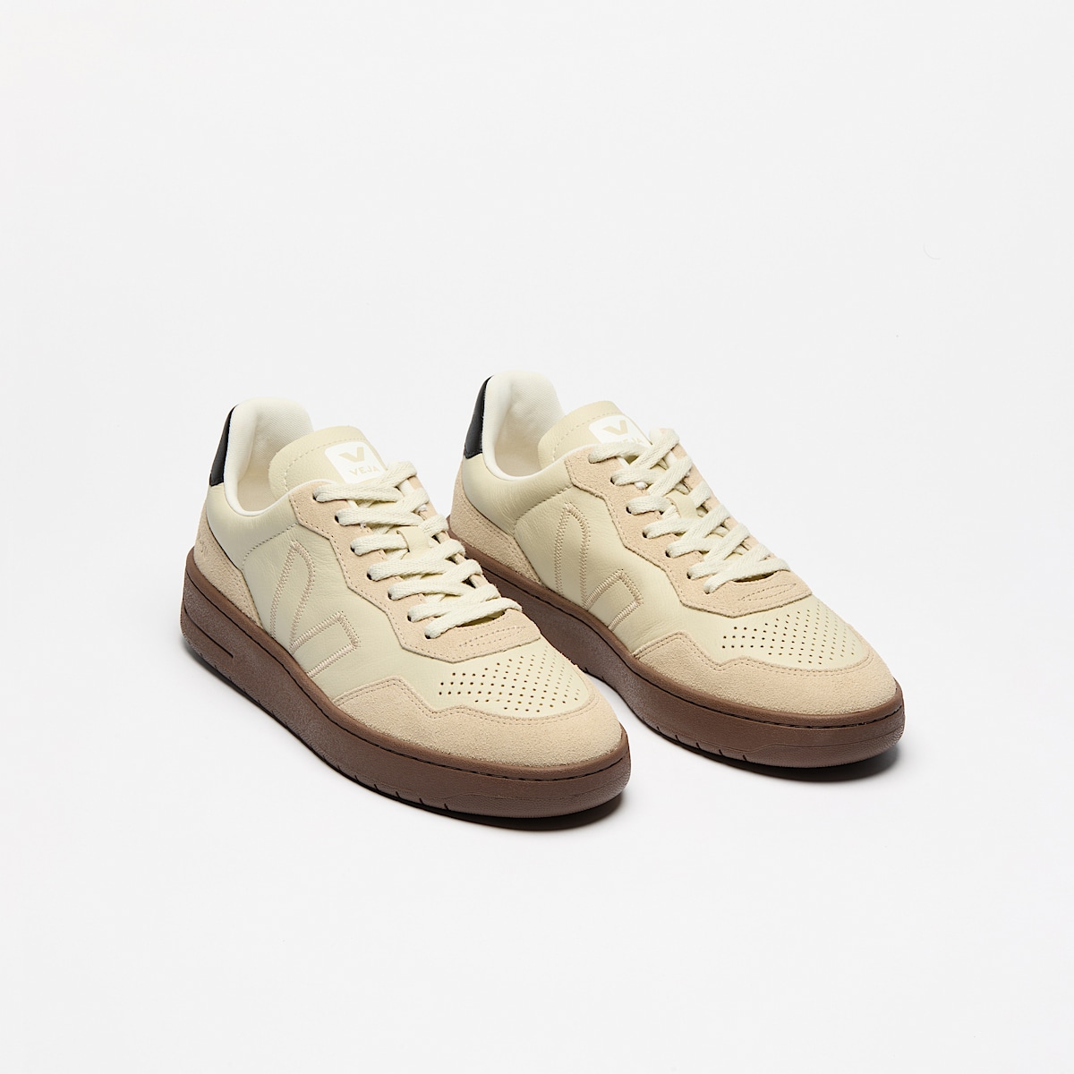 veja baskets v-90-zz cuir-biologique beige VZ2020751 Top view