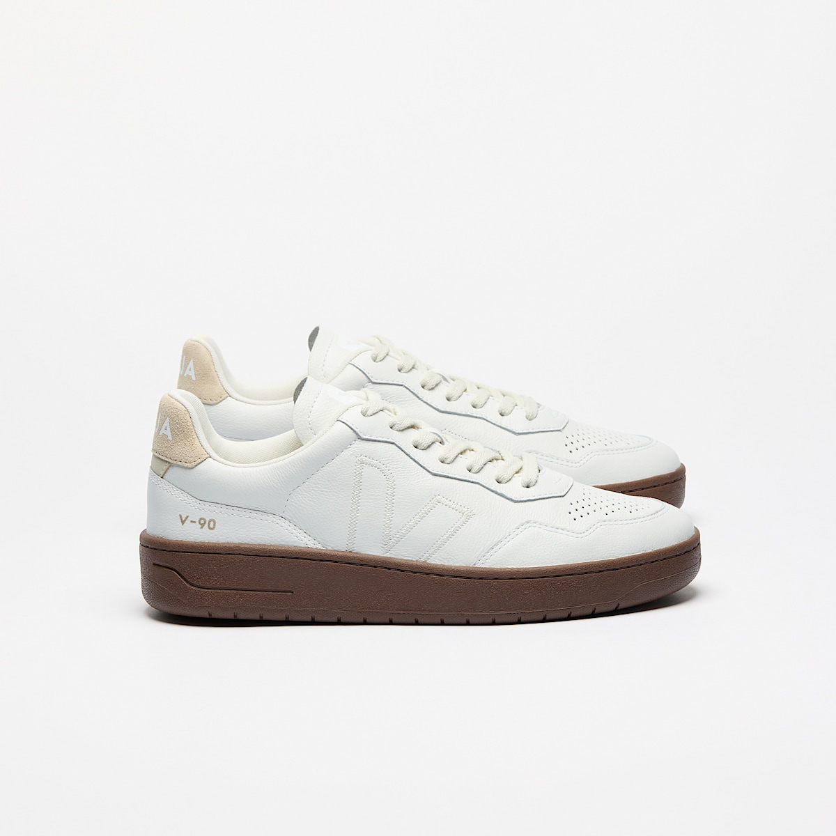 veja baskets v-90-zz cuir-biologique blanc VZ2020750 Lateral view