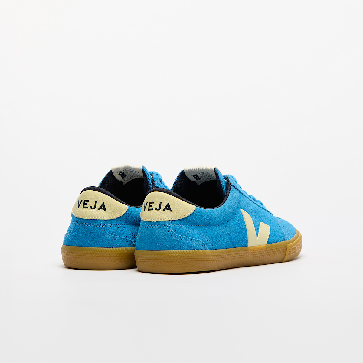 veja sneakers volley pelle-scamosciata blu VO0320512 Back view